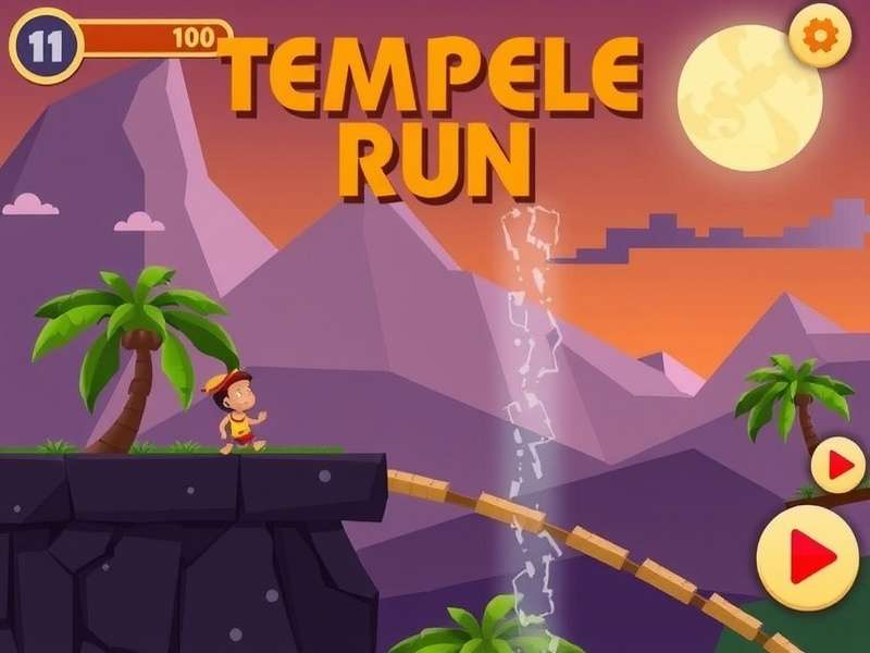 Temple Run gameplay screenshot showing character running in Indian temple setting