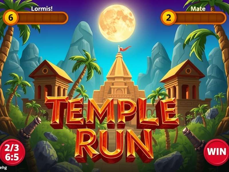 Temple Run Free Play — Indian player sprinting through ancient temple corridors with gold coins and power-ups
