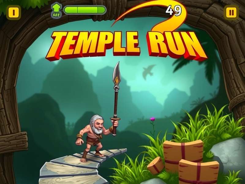 Temple Run Game Download – India Edition banner showing ancient temple and runner silhouette