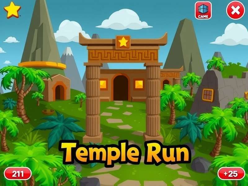 Temple Run Game Mode overview collage showing endless runner, monster chase, and coin collection