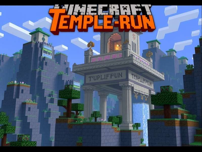 Temple Run Minecraft Map – endless runner parkour in block world