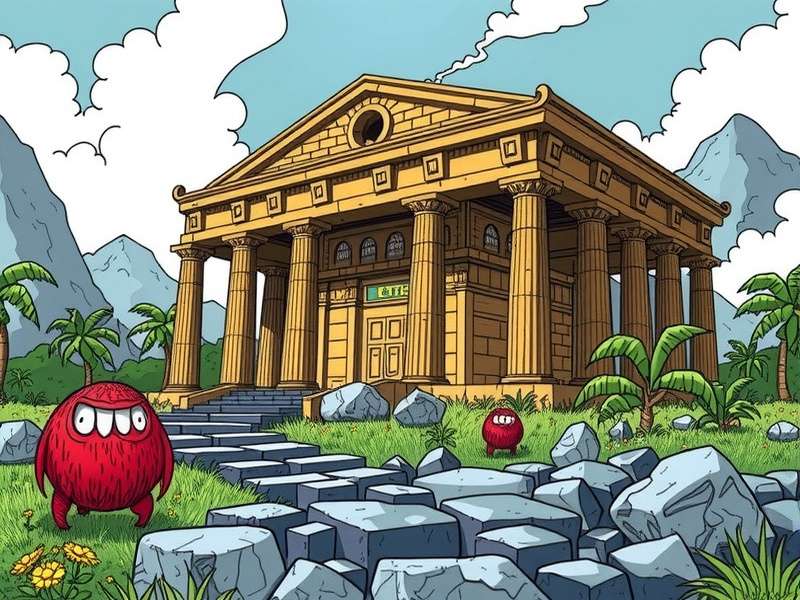 Temple Run Monster Drawing – Hand-drawn sketch of Demon Monkey chasing a runner through ancient temple ruins