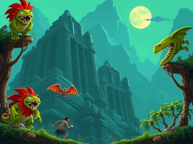 Temple Run Monster Green Screen visual guide showing the demon monkey and green screen effect