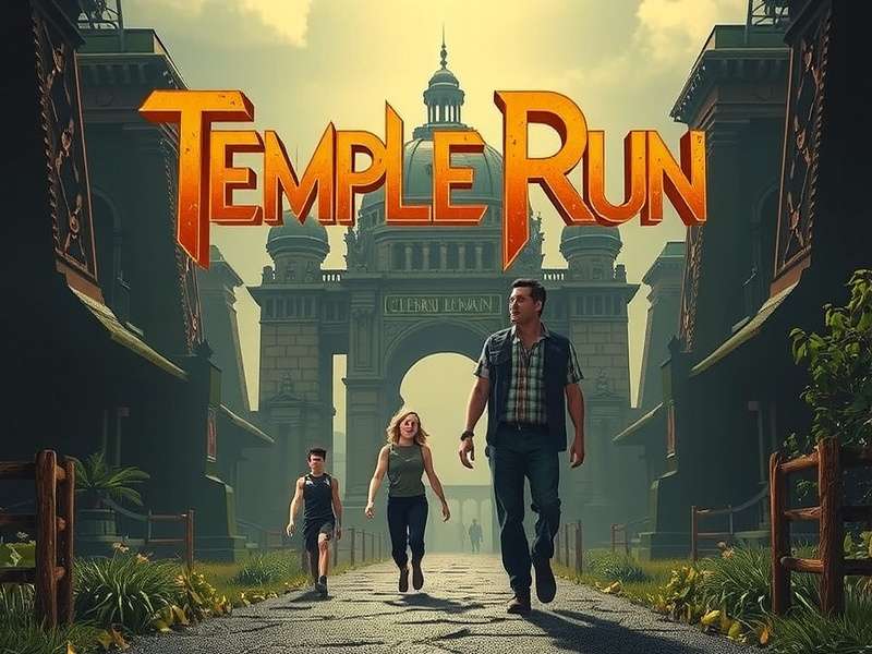 Temple Run Movie Adaptation – Exclusive concept art featuring the treasure temple and the iconic runner