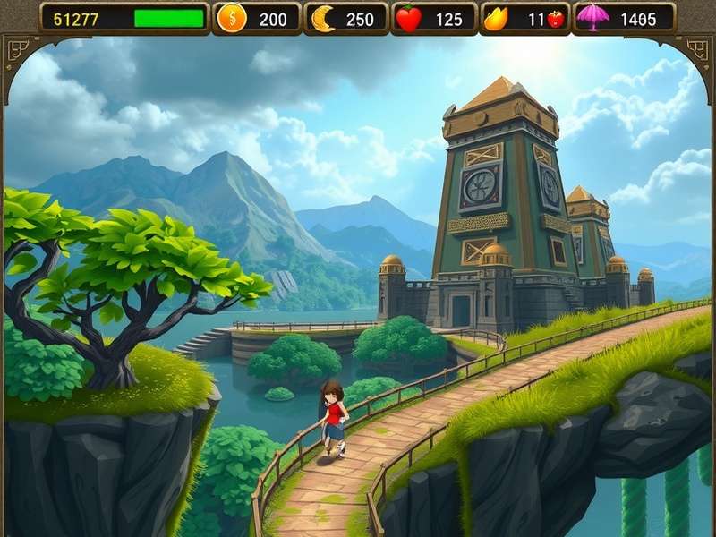 Temple Run gameplay screenshot showing the runner dodging obstacles in the ancient temple
