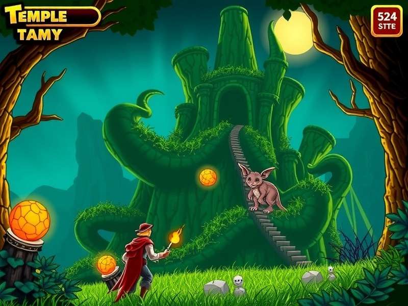 Temple Run Oz gameplay screenshot showing Indian-themed endless runner with obstacles and coins