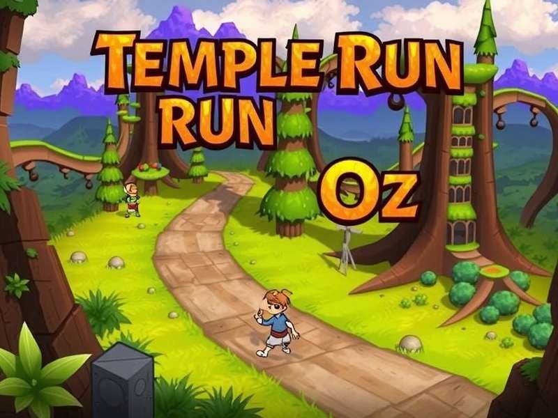 Temple Run Oz game banner showing ancient temple and jungle ruins