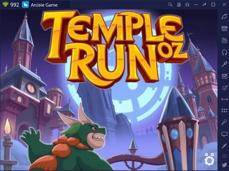 Temple Run Oz Mod gameplay展示 featuring the Oz landscape and power-ups
